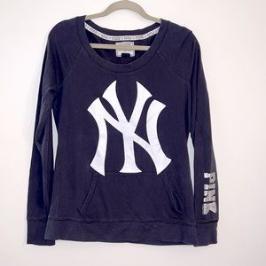PINK Victoria's Secret Navy Blue Sweatshirt with White Logo